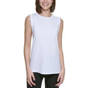 Calvin Klein Women S Dropped Armhole Tank Top White Size Large